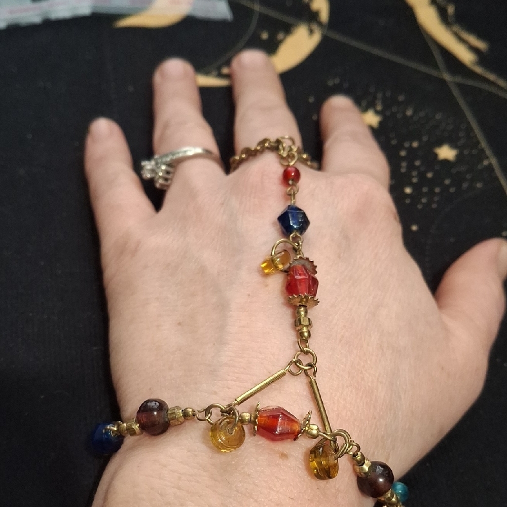 Elegant Multicolor Beaded Hand Chain
